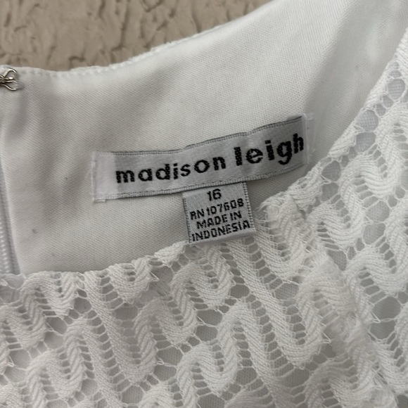 Women’s Plus Size Madison Leigh Dress, 16, White/Pink/Peach, Spring Dress - Picture 4 of 9